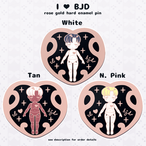 I ❤ BJD Rose Gold Hard Enamel Pin