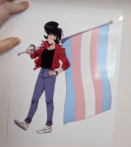 Hiroki Trans Pride Flag 8x10 print - Signed