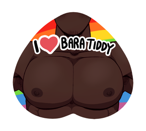 I ❤ Bara Tiddy 2.25" Heart Pin